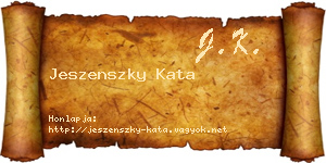 Jeszenszky Kata névjegykártya